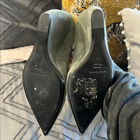 Nicholas Kirkwood Green/Grey Suede Wedge Pumps - Picture 5 of 5